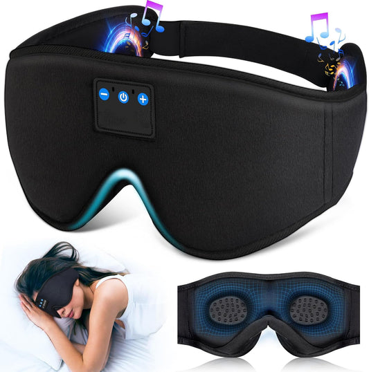 Bluetooth Sleep Mask with Headphones – 3D Eye Mask for Side Sleepers, Ultra-Thin Stereo Sound