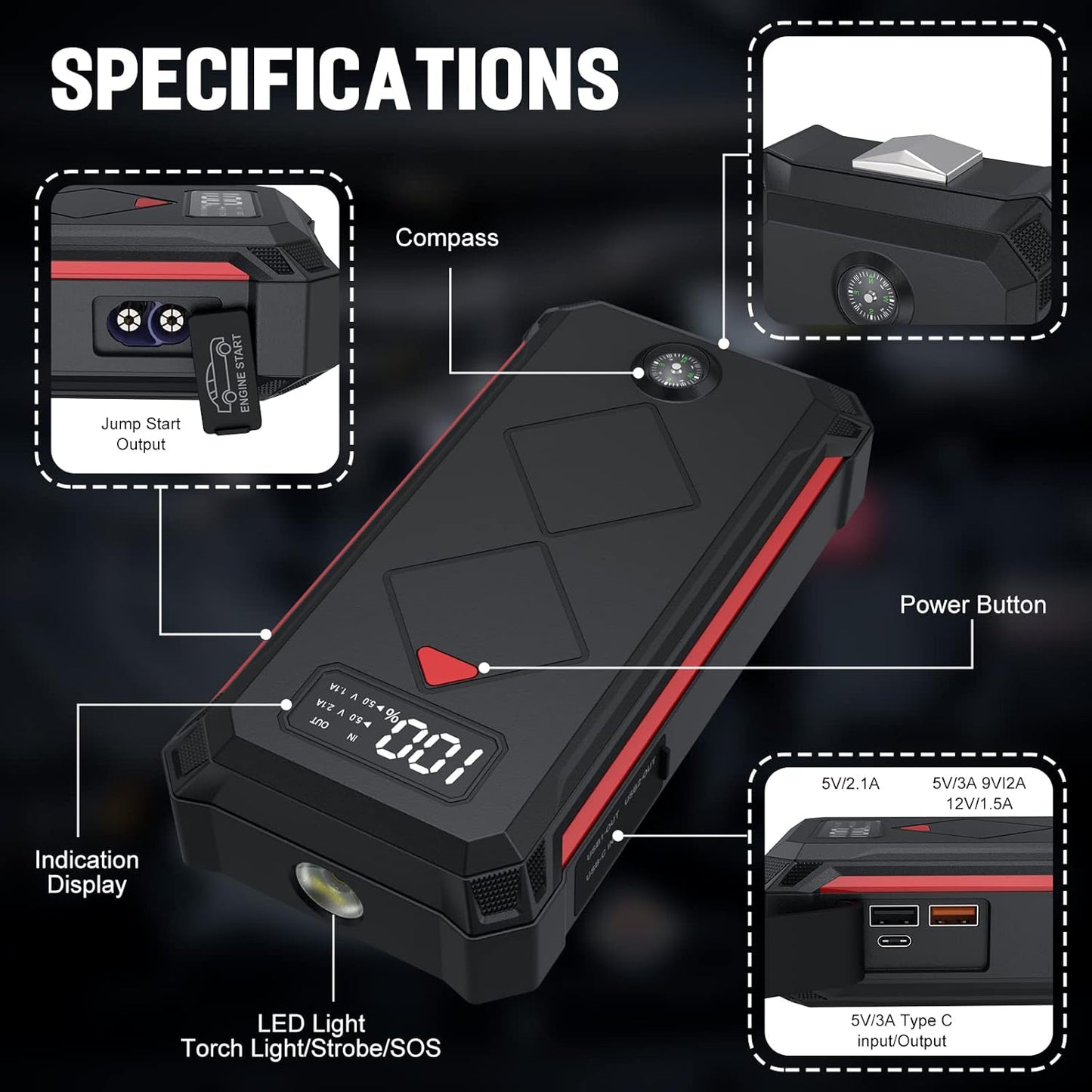 Christmas Special Offer / 3000A Smart Car Jump Starter / Final Week of the Sale